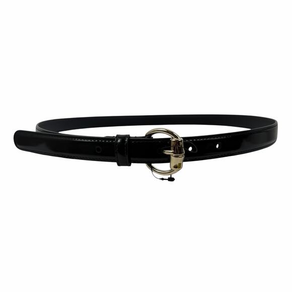 Gucci Thin Leather Belt with Bamboo Buckle Black Silver Size 90/36 main image 10